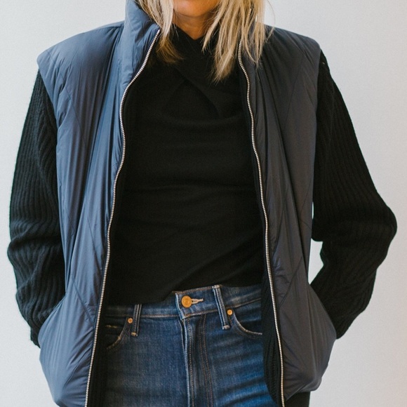 Rag & Bone Mikaela Navy/Black Bomber Jacket- Size XSmall - Picture 2 of 12